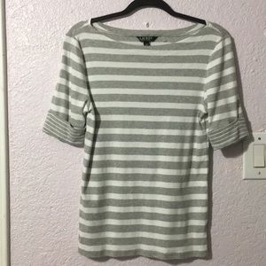 Lauren Ralph Lauren stripped heather T-shirt Top L